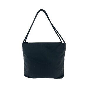 Prada logo shoulder plate triangular tote nylon bag Tessuto black